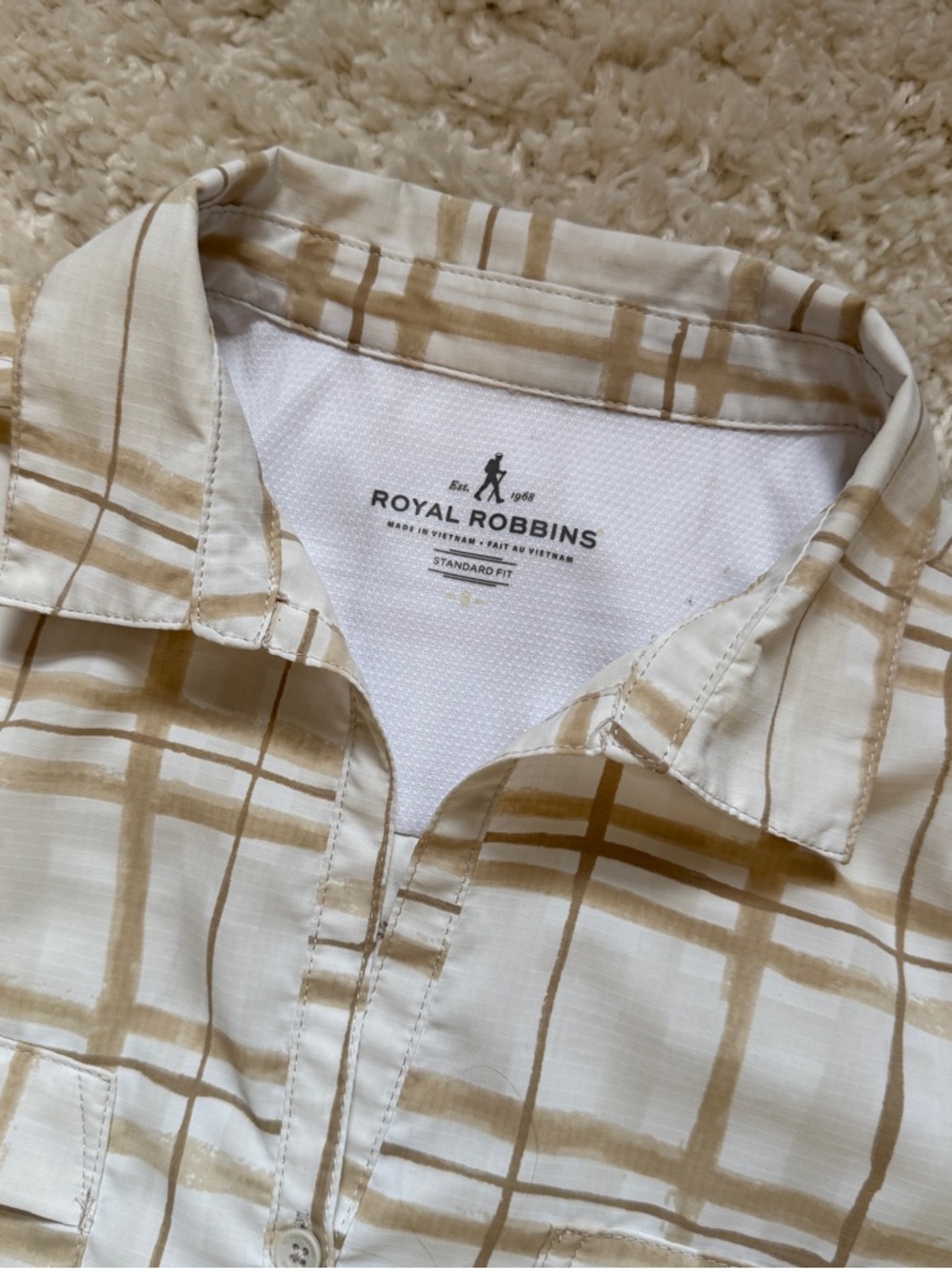 Royal Robbins Women’s Plaid 3/4 Sleeve Button Down Shirt. Sz Sml. SPRING!